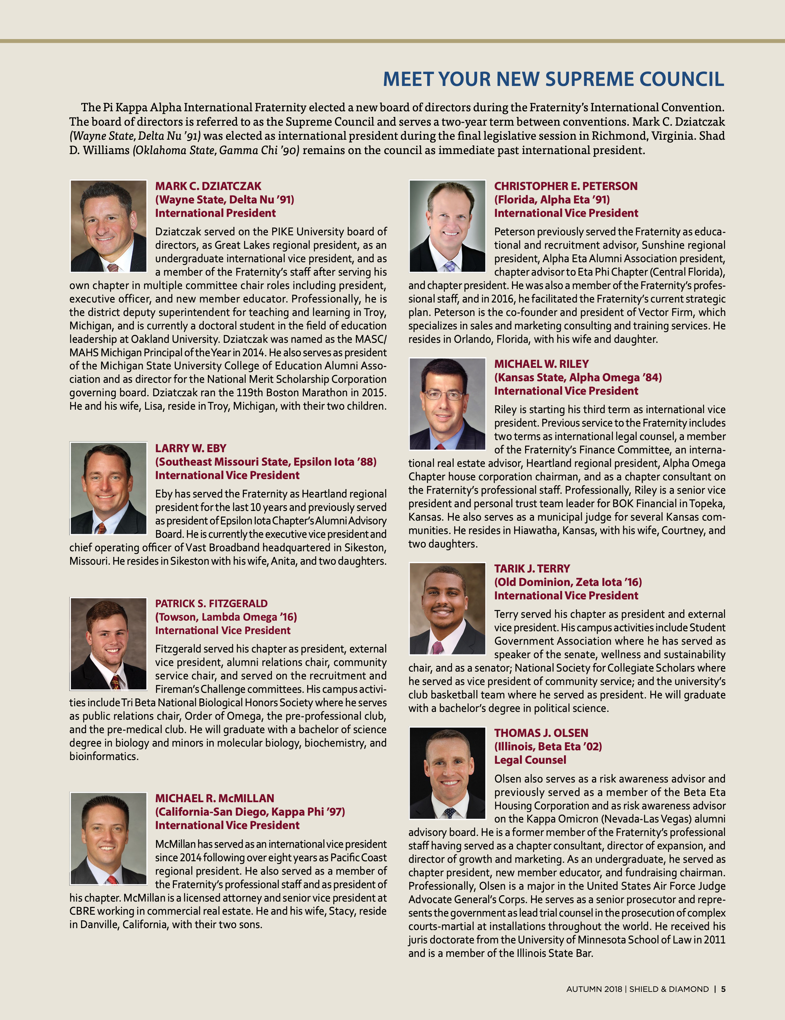 Meet Your New Supreme Council, Autumn 2018